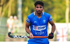 Mandeep Mor in action for India