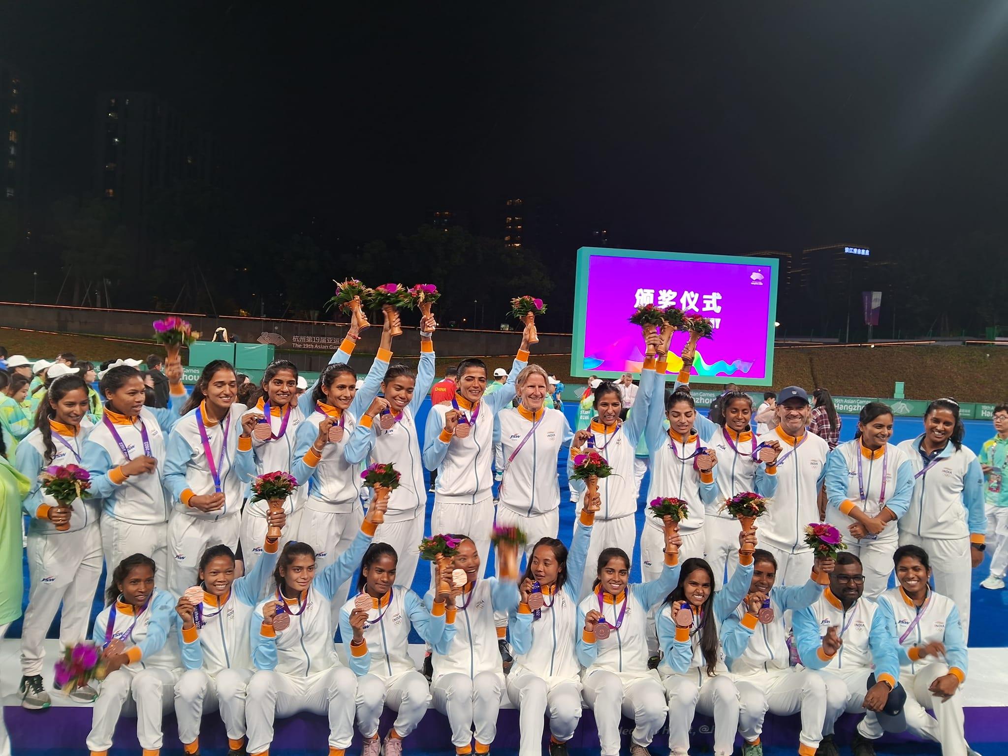 Bronze winning Indian women's hockey team